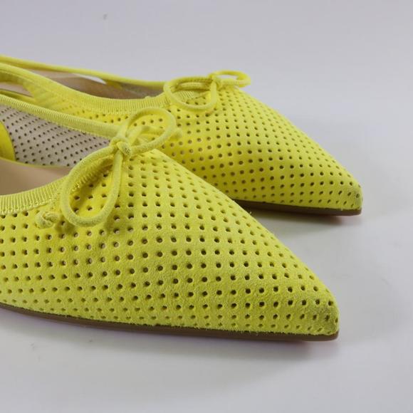 Hall Spike Flat Yellow Spiked Perforated Suede Slingback Flats d672 - Picture 12 of 12